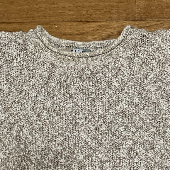 Vintage Y2K City Streets Pullover Sweater Women's L Beige Textured Cotton Knit - Picture 2 of 8